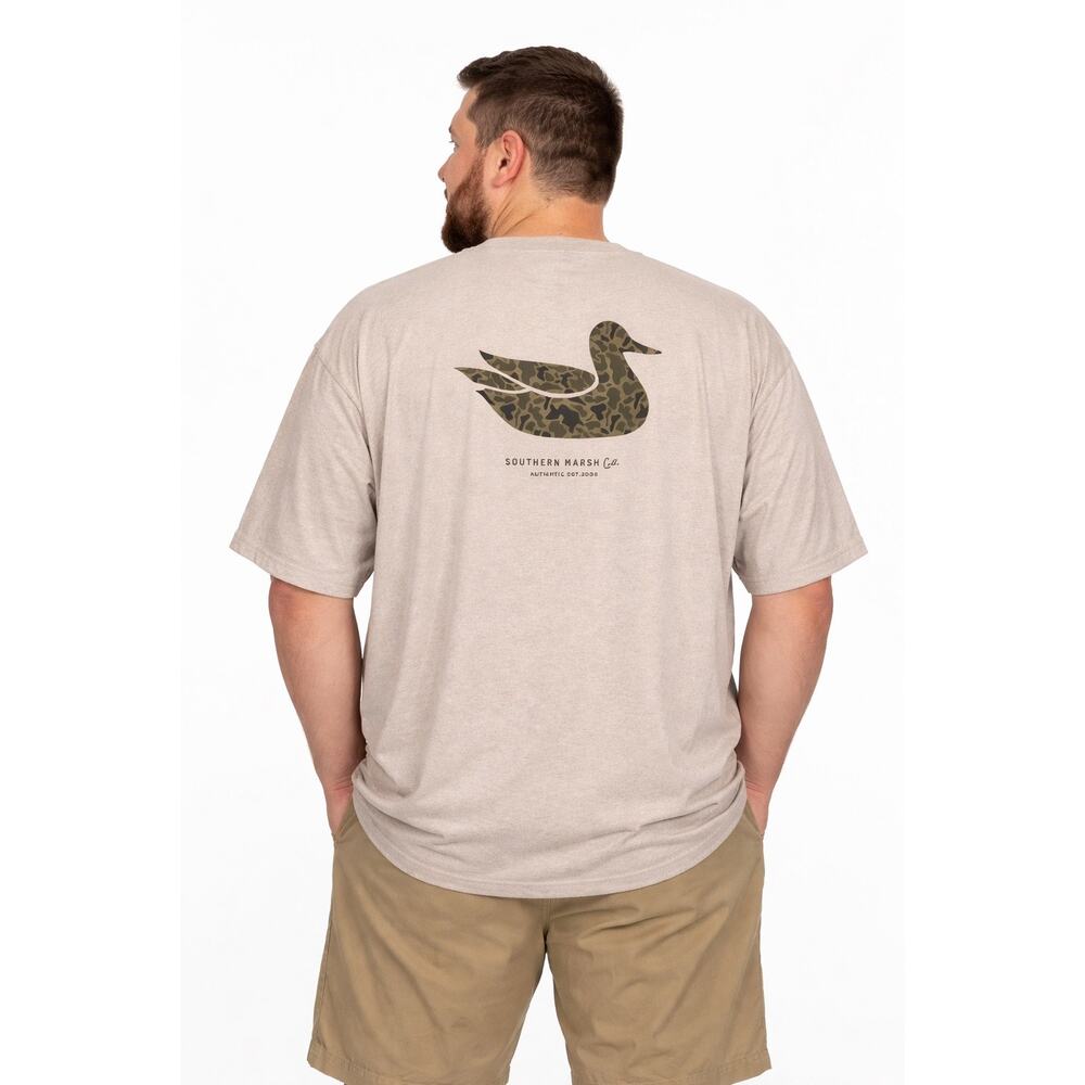 Southern Marsh Duck Originals Camo TShirt 2XL Washed Oatmeal Graphic Tee XXL NWT